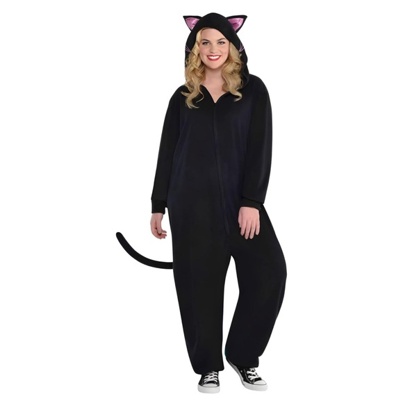 amscan kids Zipster Black Cat Halloween jumpsuit Costume size various - Picture 2 of 4